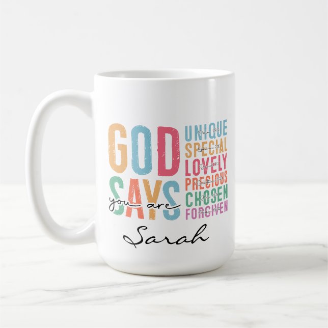 De Café Caneca Cristã Personalizada | Caneca com Versículo (Esquerda)