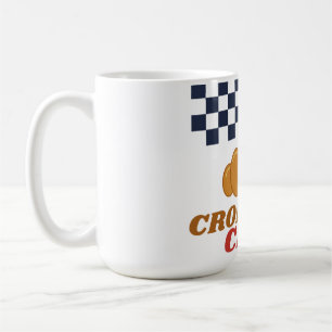 De Café Caneca Croissant Club Xadrez Retro Fofa