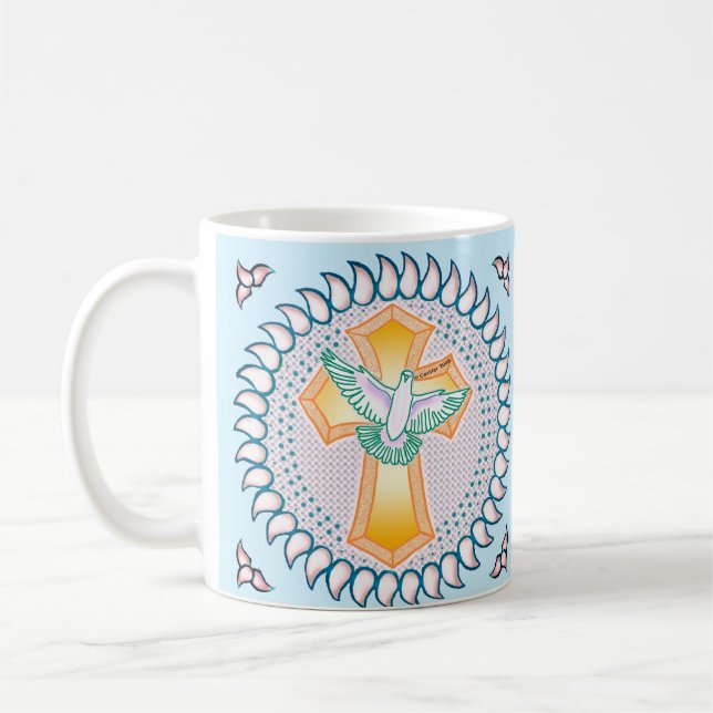 De Café Caneca Cruz Cristã Pomba Santa (Esquerda)