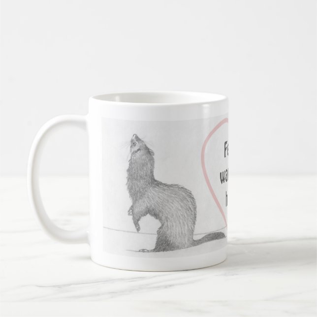 De Café Caneca customizável da doninha - Dimitri - aqueça (Esquerda)