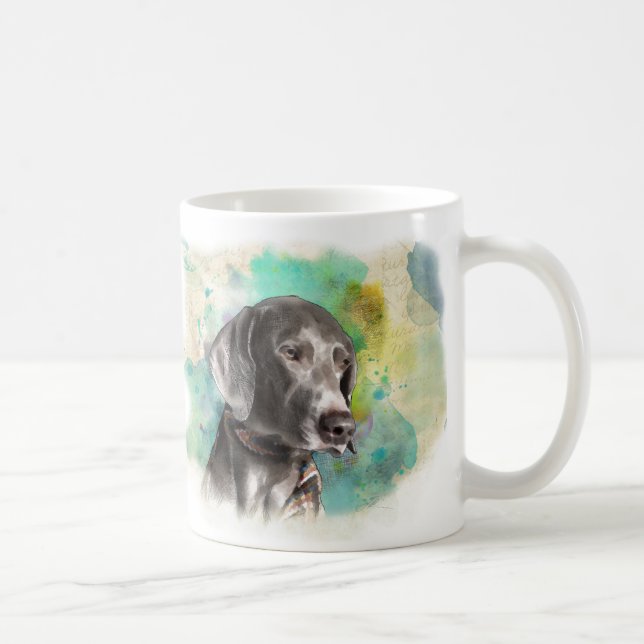 DE CAFÉ CANECA DA AQUARELA WEIMARANER (Direita)