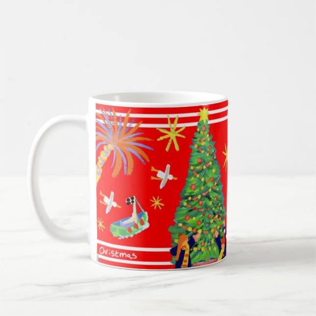 De Café Caneca da arte: Caneca da arte do Natal do (Esquerda)