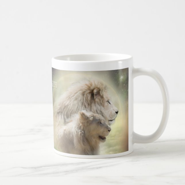De Café Caneca da arte da lua do leão (Direita)