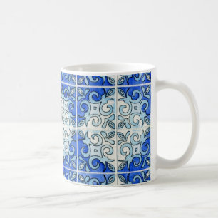 De Café Caneca da arte do azulejo - azul