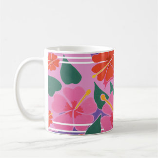 De Café Caneca da arte: Rosa do hibiscus