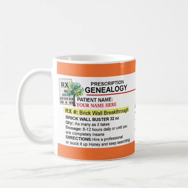 De Café Caneca da árvore genealógica da garrafa da (Esquerda)