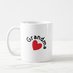 De Café Caneca da avó com coração vermelho