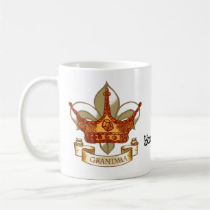 De Café Caneca da Avó Rainha com Estandarte da Coroa TBA