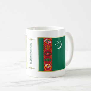 De Café Caneca da Bandeira e Mapa do Turcomenistão