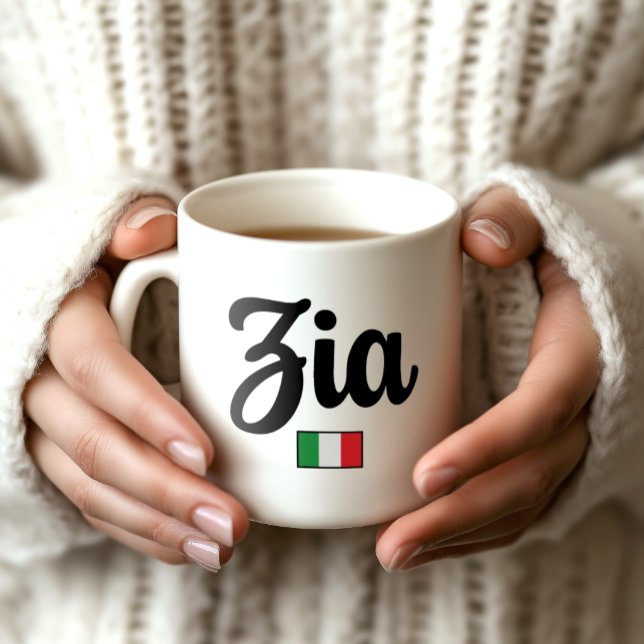 De Café Caneca da Bandeira Italiana Zia (Tia) (Zia Mug for your Italian Aunt - Thoughtful gift for Auntie)