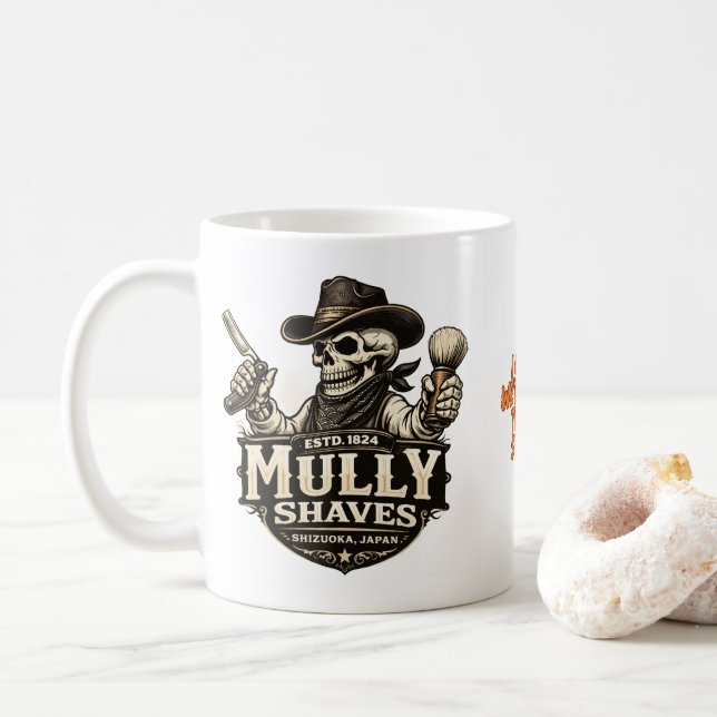 De Café Caneca da Barbearia Outlaw (Com Donut)