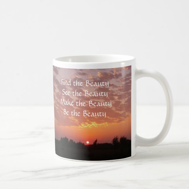 De Café Caneca da beleza do por do sol - personalizada (Direita)