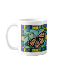 Caneca da borboleta do vitral