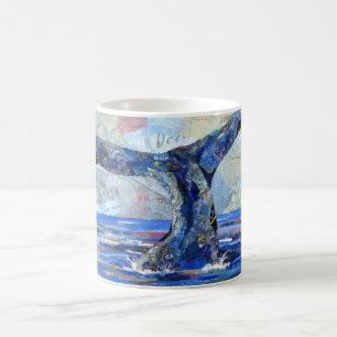 De Café Caneca da colagem da cauda da baleia