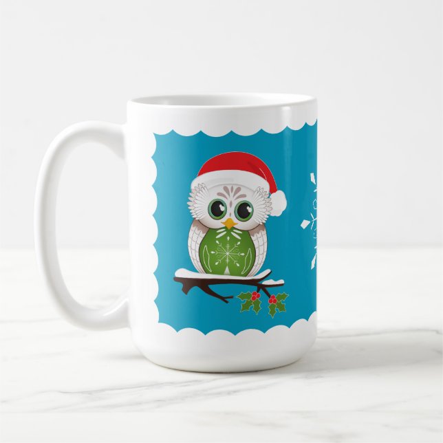 De Café Caneca da coruja do feriado 15 onças (Esquerda)