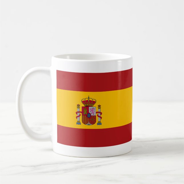 De Café Caneca da Espanha com Bandeira e Nome do Hino (Esquerda)