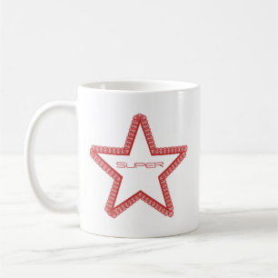 De Café Caneca da estrela mundial do Grunge, vermelha