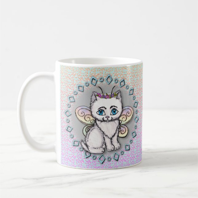 De Café Caneca da Fada do Gato Branco  (Esquerda)