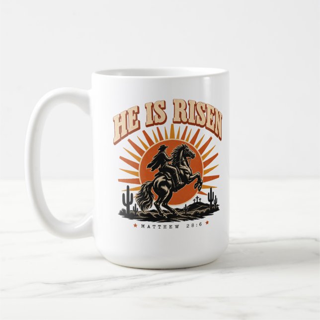 De Café Caneca da Fé Cristã Ele Ressuscitou (Esquerda)