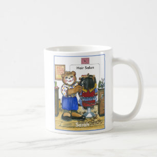 De Café Caneca da fêmea do cabeleireiro