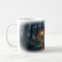 Caneca da Ferrovia da Chuva Lanternada Através dos