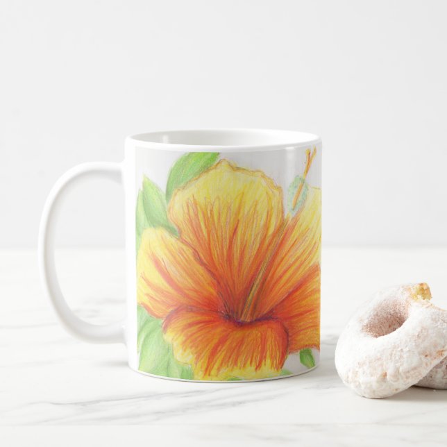 De Café Caneca da flor (Com Donut)