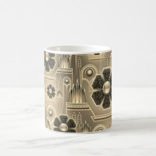 De Café Caneca da flor do ouro do art deco