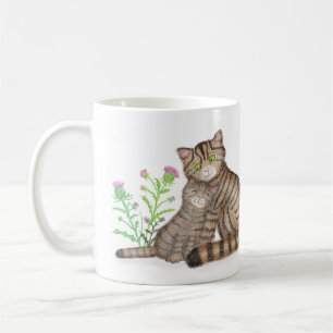 De Café Caneca da Gata Selvagem Escocesa e gatinho fofa