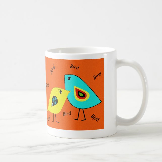 De Café Caneca da laranja do pássaro do pássaro (Direita)