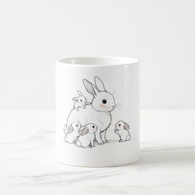 De Café Caneca da Mamãe Coelha e Bebês (Centro)