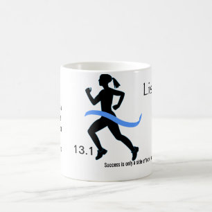 De Café Caneca da maratona das mulheres meia com fita azul