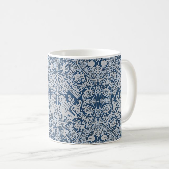 De Café Caneca da Menagerie Medieval Azul (Frente Esquerda)