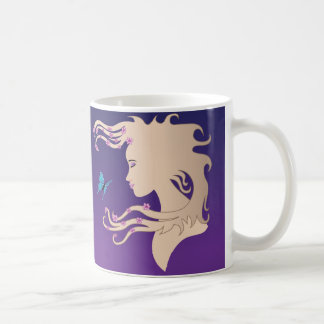 De Café Caneca da menina da borboleta