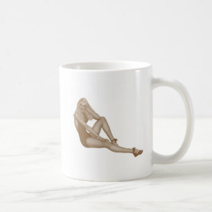 De Café Caneca da menina Pin-acima