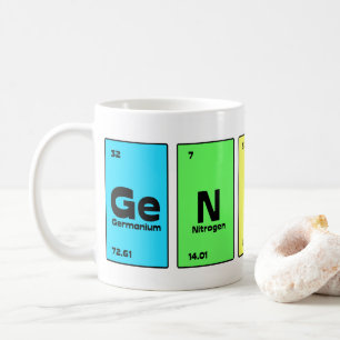 De Café Caneca da mesa periódica do gênio