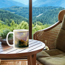 Caneca da oração da serenidade das montanhas rocho