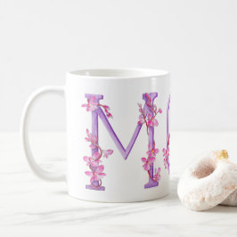 De Café Caneca da pintura da arte da orquídea do texto da