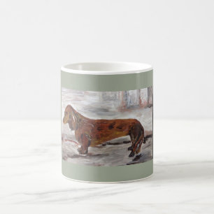 De Café Caneca da pintura do Dachshund por