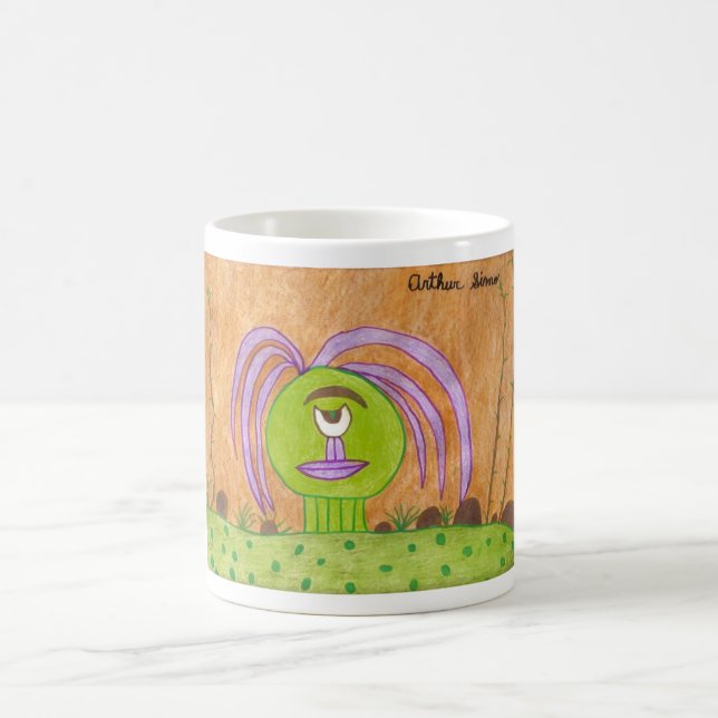 De Café Caneca da planta pelo adolescente com autismo (Centro)