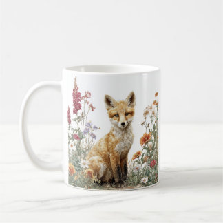 De Café Caneca da Raposa Floral Fantasia