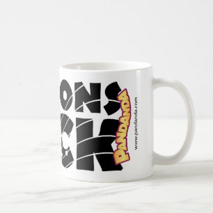 De Café Caneca da rocha dos dragões (texto preto)