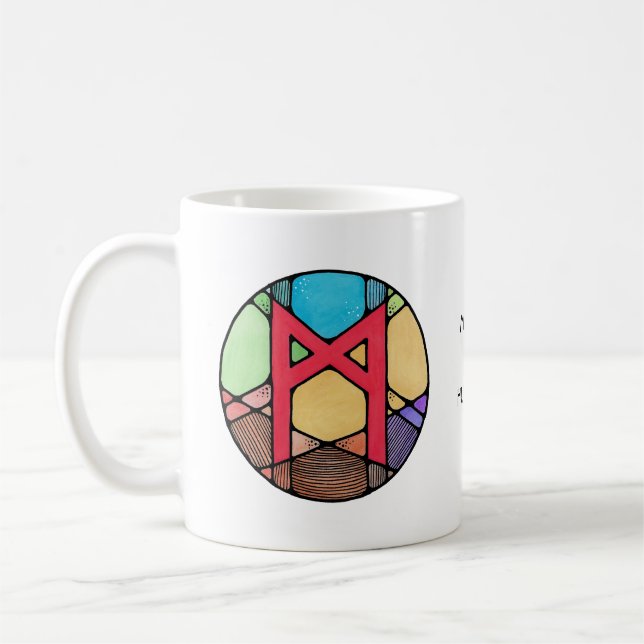 De Café Caneca da Runa Mannaz Art Nouveau – HUMANIDADE! (Esquerda)