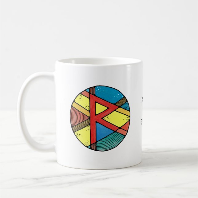 De Café Caneca da Runa Raidho Art Nouveau – EQUILÍBRIO! (Esquerda)