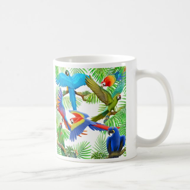 De Café Caneca da selva do Macaw (Direita)