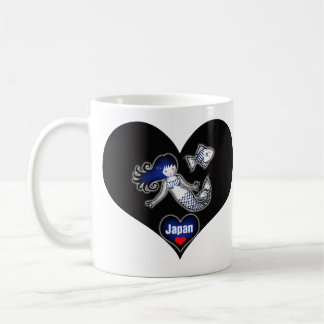 De Café Caneca da Sereia Japonesa Relevo Japão
