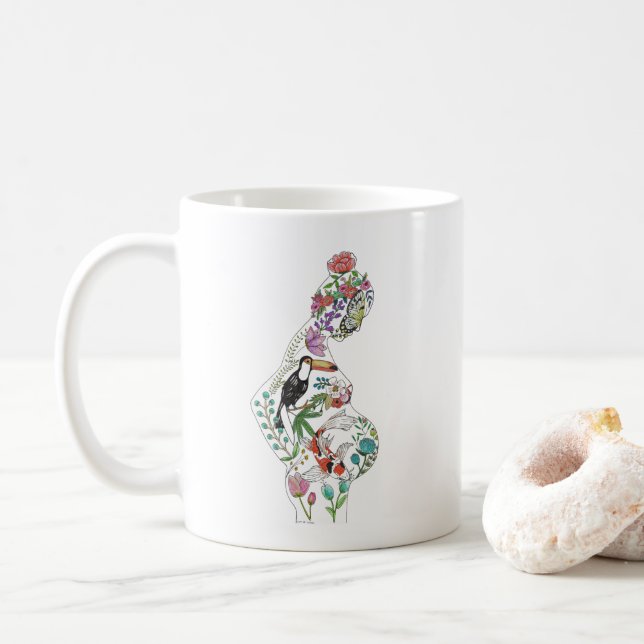 De Café Caneca da silhueta (Com Donut)