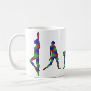 De Café Caneca da silhueta da dança da dança (multicolor