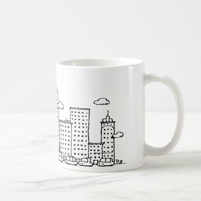De Café Caneca da skyline dos desenhos animados da música (Direita)