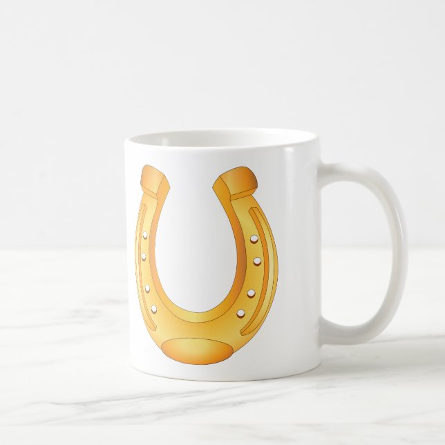 De Café Caneca da Sorte Ferradura Dourada (Direita)