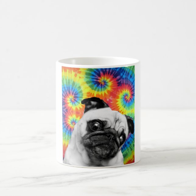 De Café Caneca da tintura do laço do Pug (Centro)